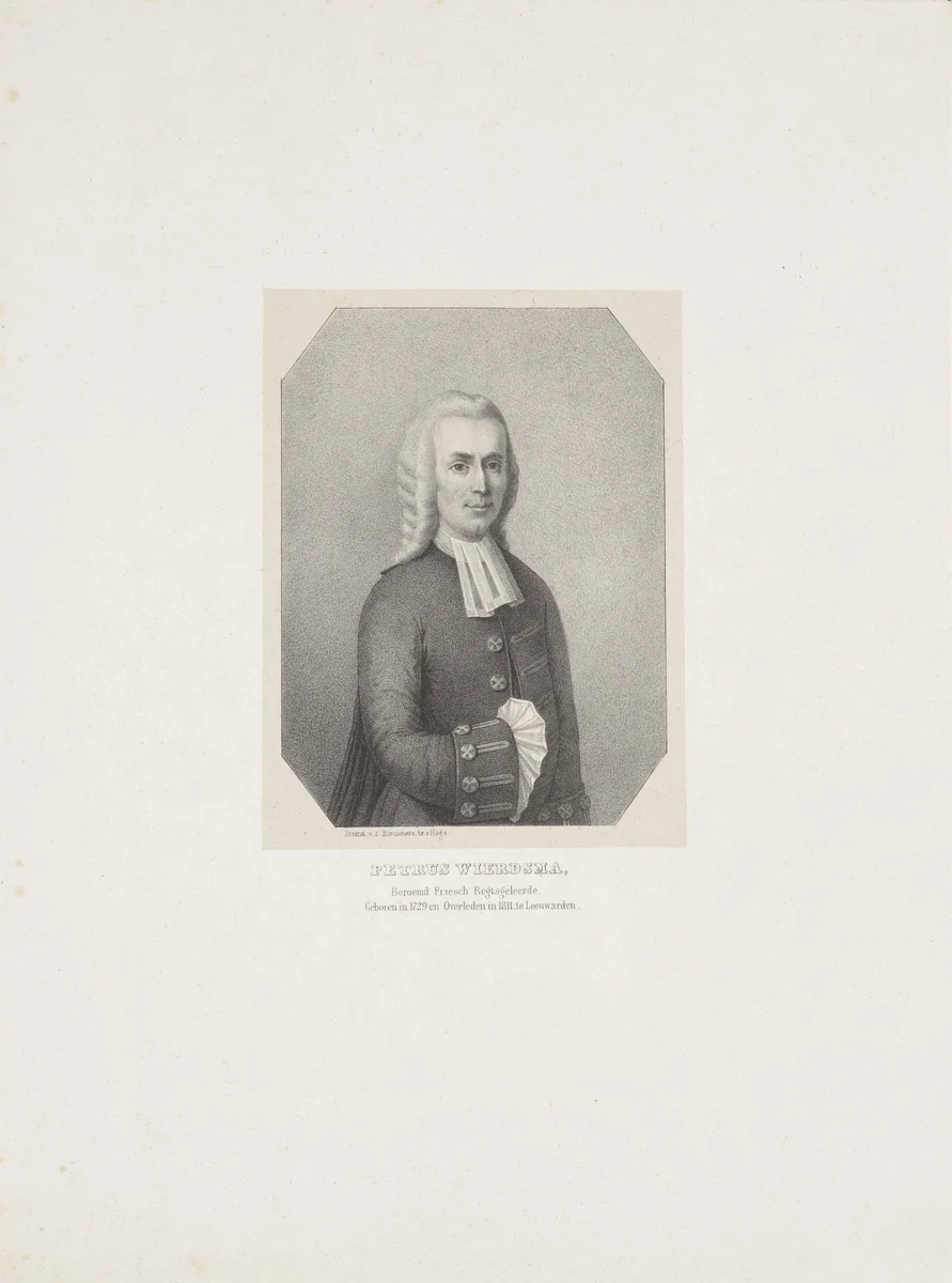 Portret van Petrus Wierdsma by anonymous, print, 1859