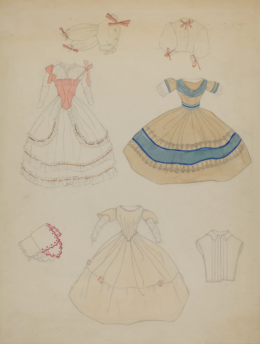 Doll and Wardrobe by Mina Lowry, index of american design, 1936