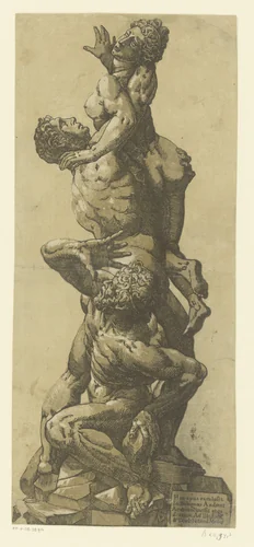 Sabijnse maagdenroof by Unknown, print, 1583-1585