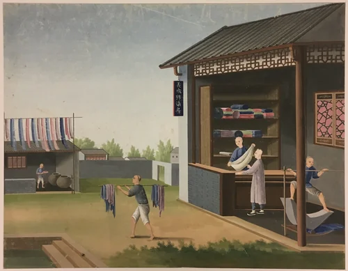 Spinning Cloth, Preparing Tea Leaves, Preparing Silk by China, painting, 1801-1833