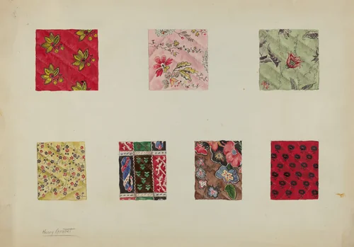 Patchwork Quilt (Swatches) by Henry Granet, index of american design, 1938