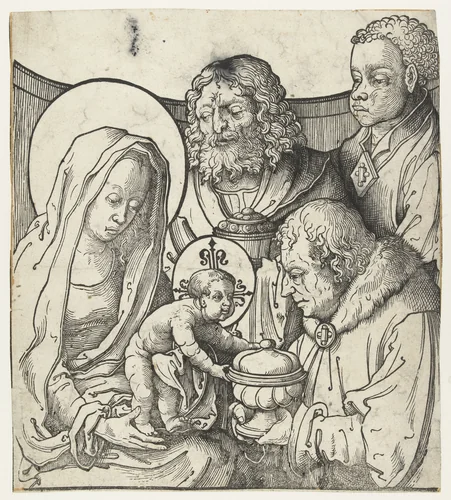 De aanbidding der koningen by anonymous, print, 1513-1583