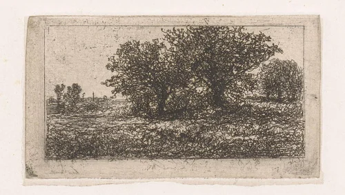 Bomen op een vlakte by Jean Alexis Achard, print, 1817-1884