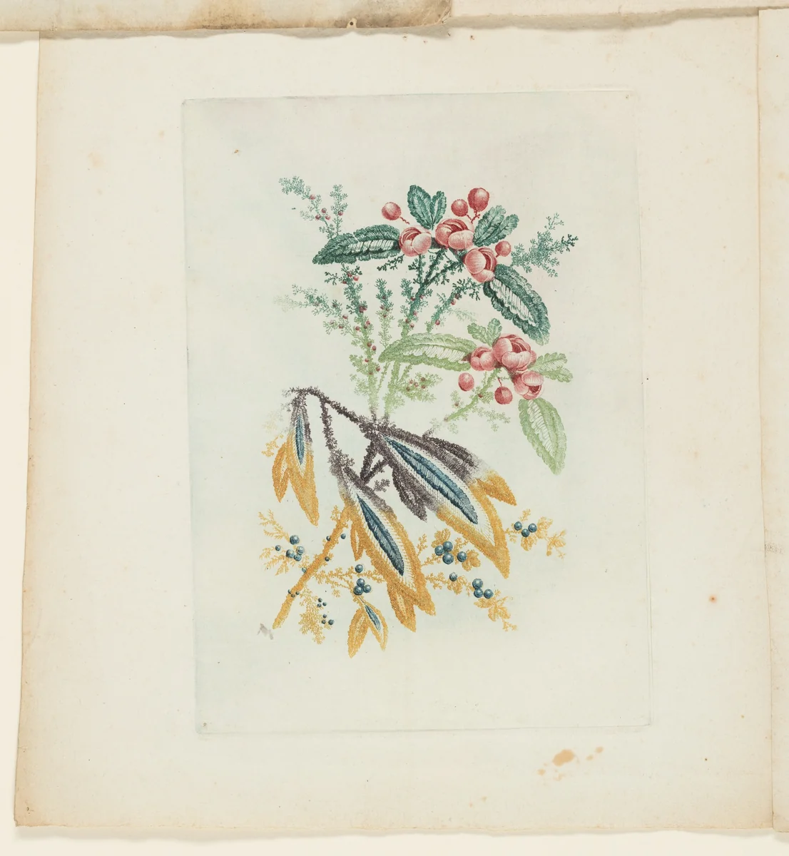 Plate, from New Suite of Notebooks of Ideal Flowers for Use by Draftsmen and Painters by Jean Baptiste Pillement, print, 1795