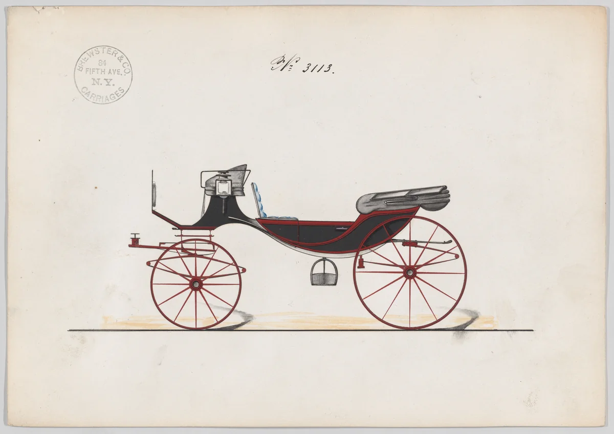 Caleche #3113 by Brewster & Co., drawing, 1875