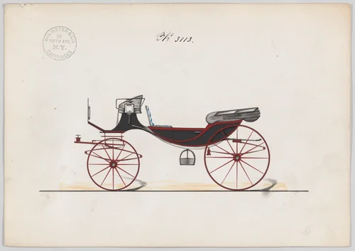 Caleche #3113 by Brewster & Co., drawing, 1875