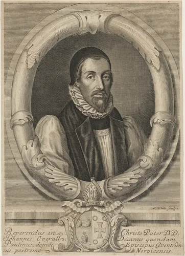 John Overall, D.D., Bishop of Norwich by Robert White, print, 1690