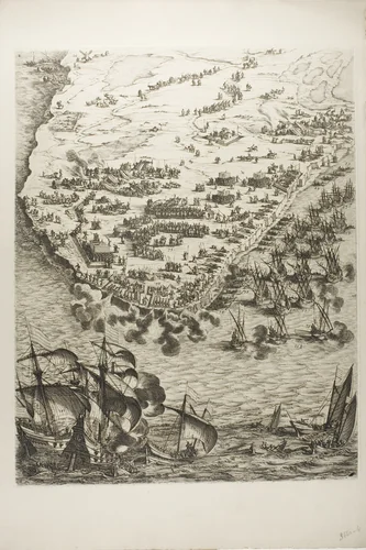 Plate Four from La Siège de la Rochelle by Jacques Callot, print, 1631