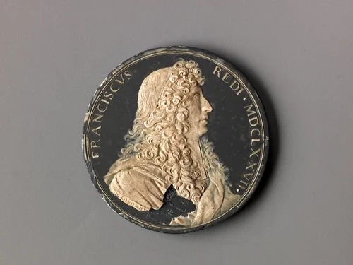 Model for a portrait medal of Francesco Redi by Massimiliano Soldani, metalwork, 1677