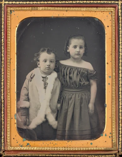 Portrait of Two Children by American 19th Century, photograph, 1850-1859