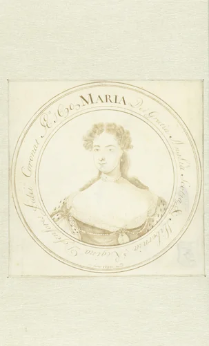Portret van Maria Stuart II by John Faber, drawing, 1690