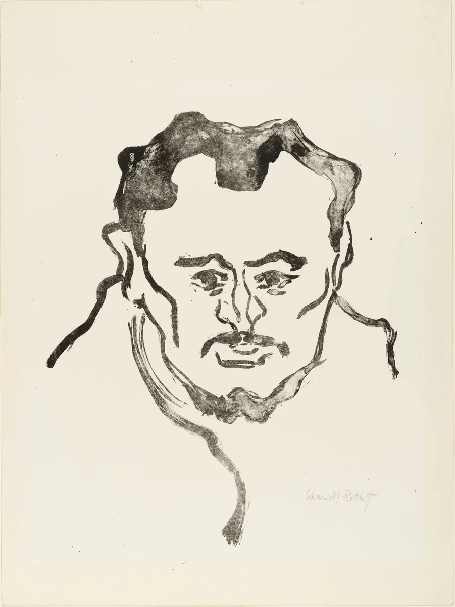 Portrait of H. (Bildnis H.) from the portfolio Brücke 1909 by Karl Schmidt-Rottluff, print, 1909
