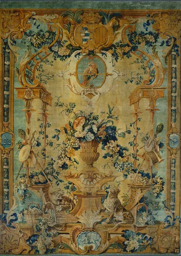Savonnerie Panel: Autumn by Royal Savonnerie Manufactory, Chaillot Workshops, textile, 1712-1722