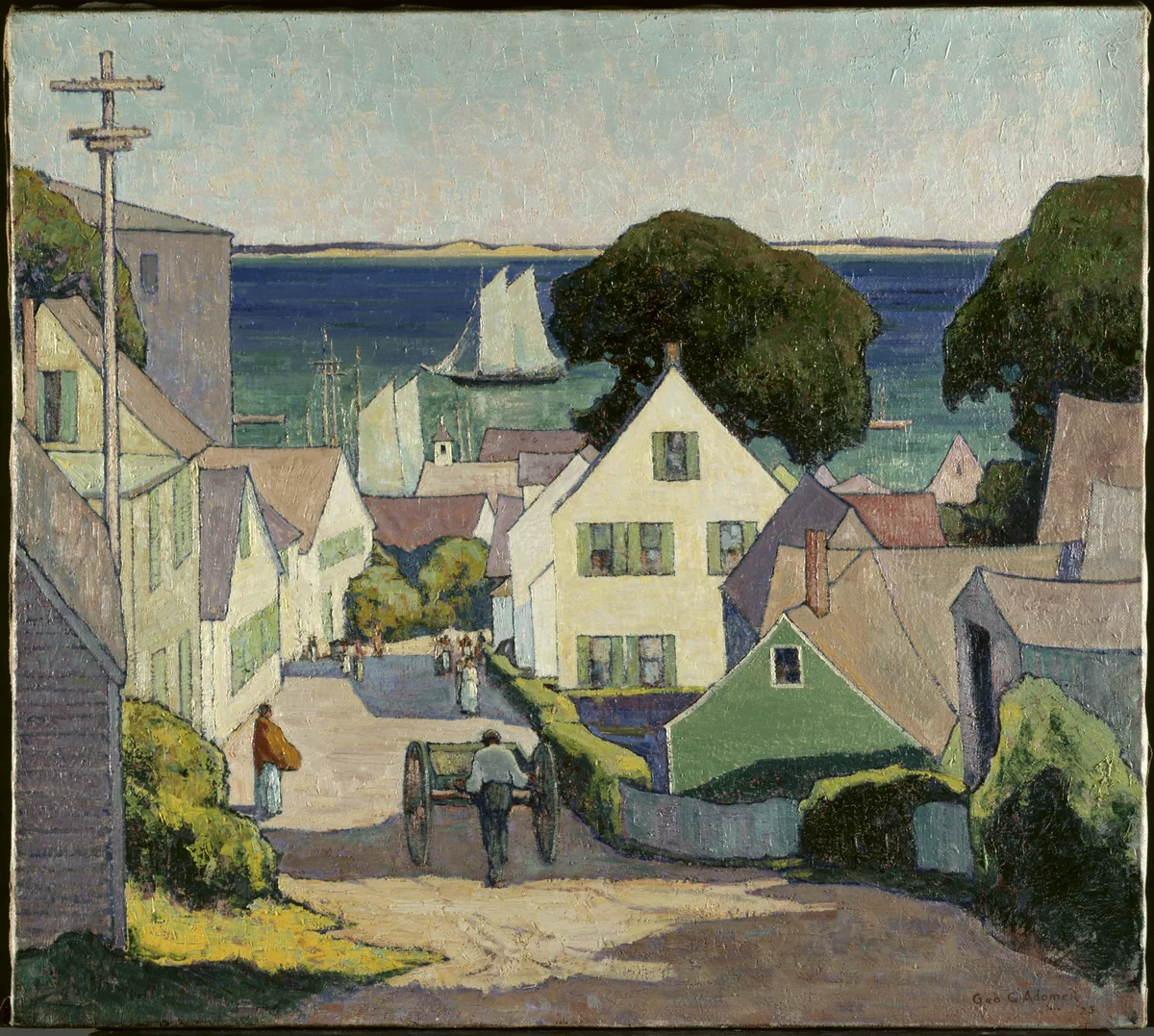 Down to the Harbor by George G. Adomeit, painting, 1925