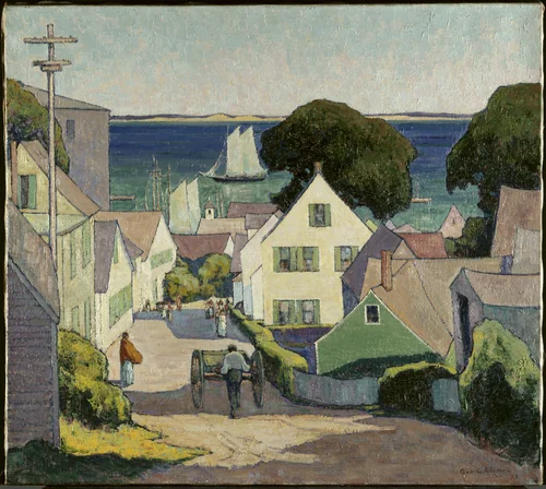 Down to the Harbor by George G. Adomeit, painting, 1925