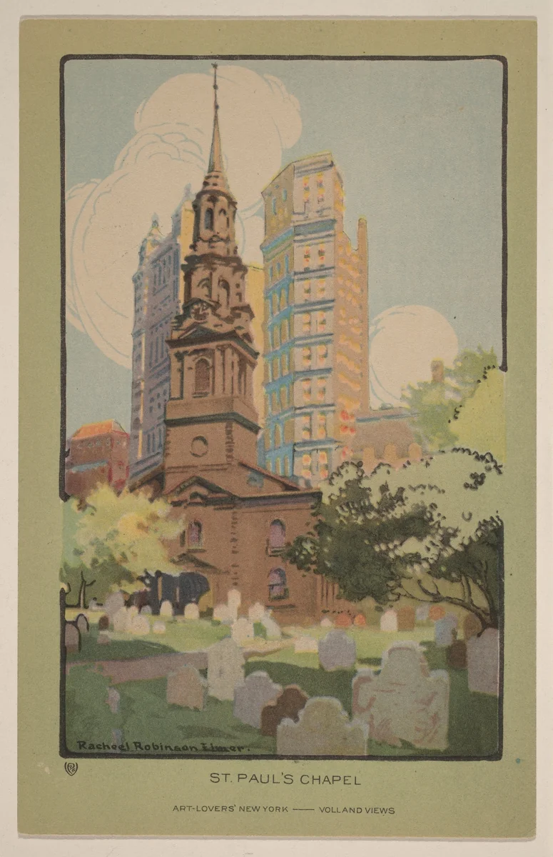 St. Paul's Chapel by Rachael Robinson Elmer, print, 1914