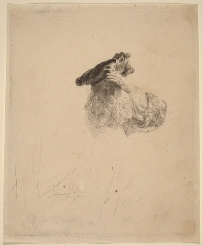 Old Man Shading His Eyes with His Hand by Rembrandt van Rijn, print, 1639