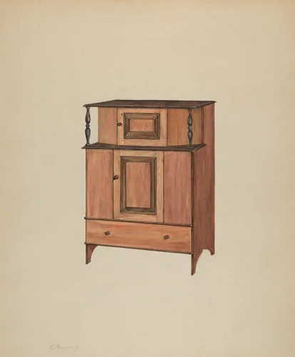 Press Cupboard by Charles Henning, index of american design, 1938