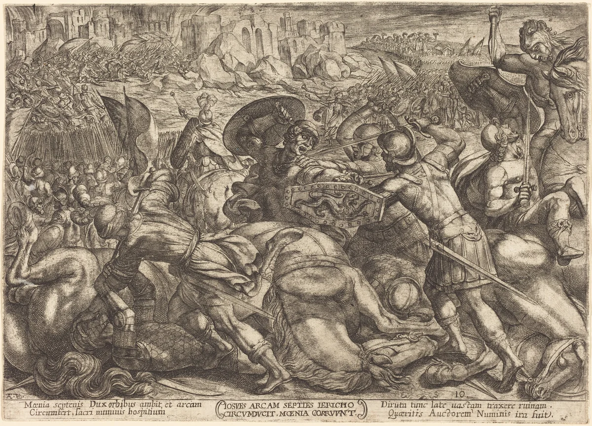 The Taking of the City of Jericho by Antonio Tempesta, print, 1613