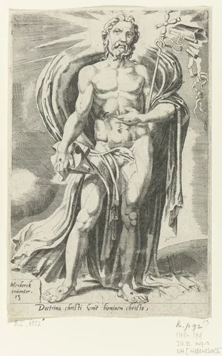 Christus als leraar van de mensheid by Dirck Volckertsz. Coornhert, print, 1550