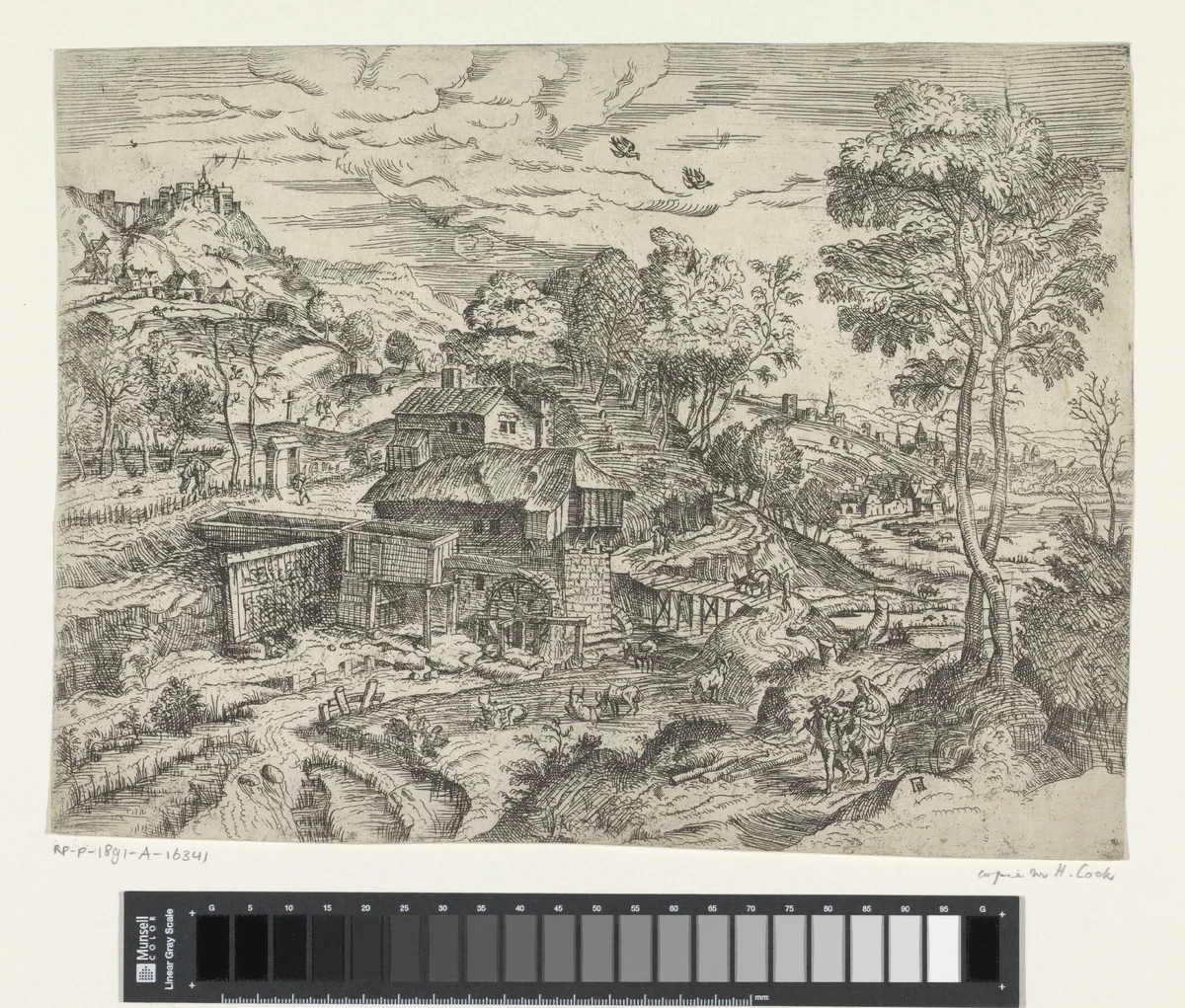 Landschap met vlucht naar Egypte by Unknown, print, 1527-1567
