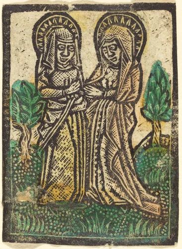 The Visitation by Master of the Aachen Madonna, print, 1460-1480