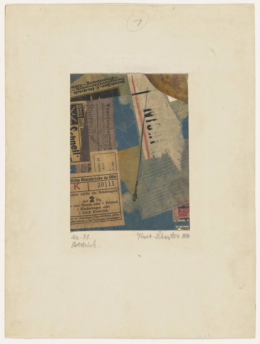 Merz 88. Red Stroke by Kurt Schwitters, drawing, 1920