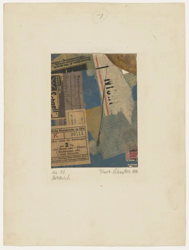 Merz 88. Red Stroke by Kurt Schwitters, drawing, 1920