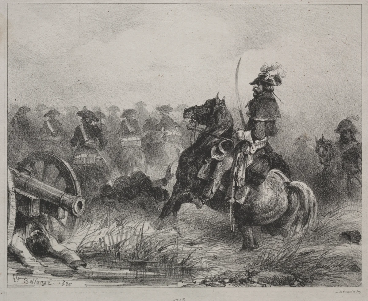 Cavalry Scene by Joseph-Louis-Hippolyte Bellangé, print, 1836