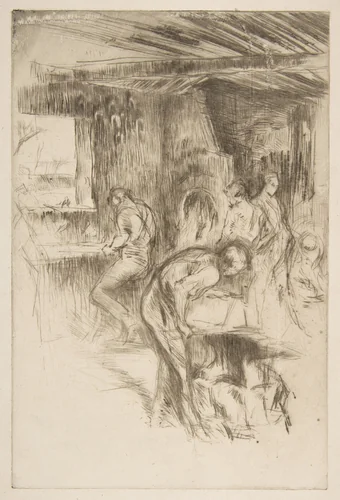 The Little Forge (The Little Forge, Liverpool) by James McNeill Whistler, print, 1875