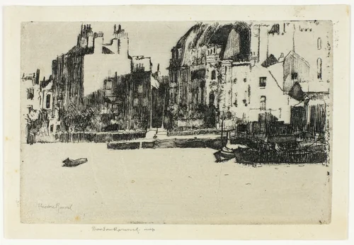 Chelsea Palaces (Black and White Version) by Theodore Roussel, print, 1888-1889