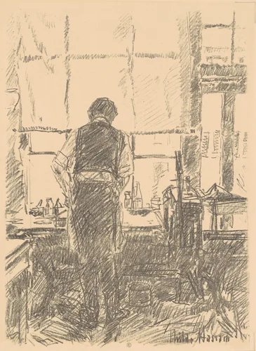 Portrait of Joseph Pennell by Childe Hassam, print, 1917