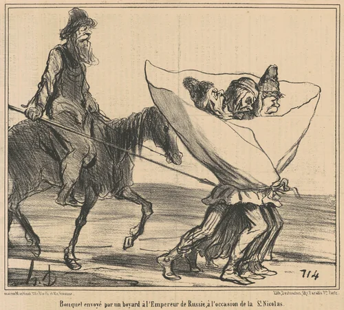 Bouquet envoyé ... A l'empereur de Russie ... by Honoré Daumier, print, 1854