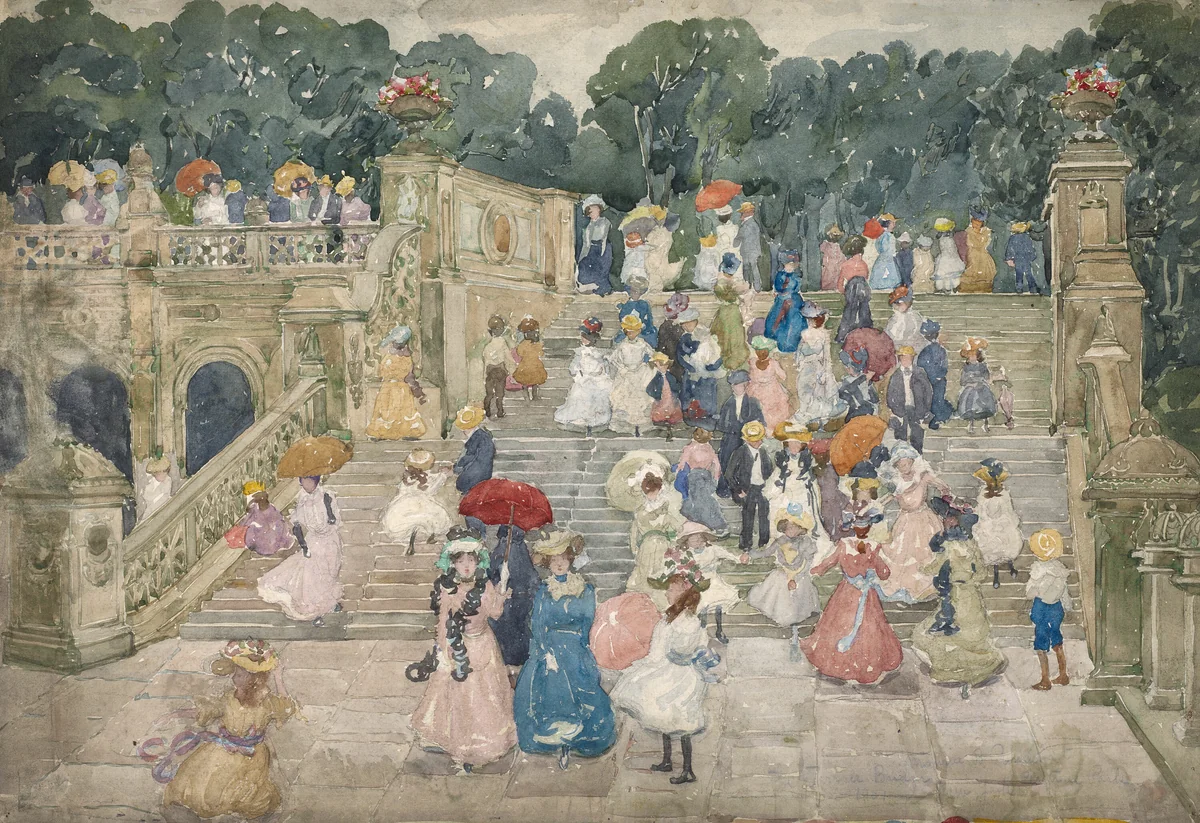 The Terrace Bridge, Central Park by Maurice Prendergast, painting, 1901