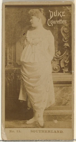 Card Number 15, Miss Southerland, from the Actors and Actresses series (N145-6) issued by Duke Sons & Co. to promote Duke Cigarettes by W. Duke, Sons & Co., photograph, 1880-1889