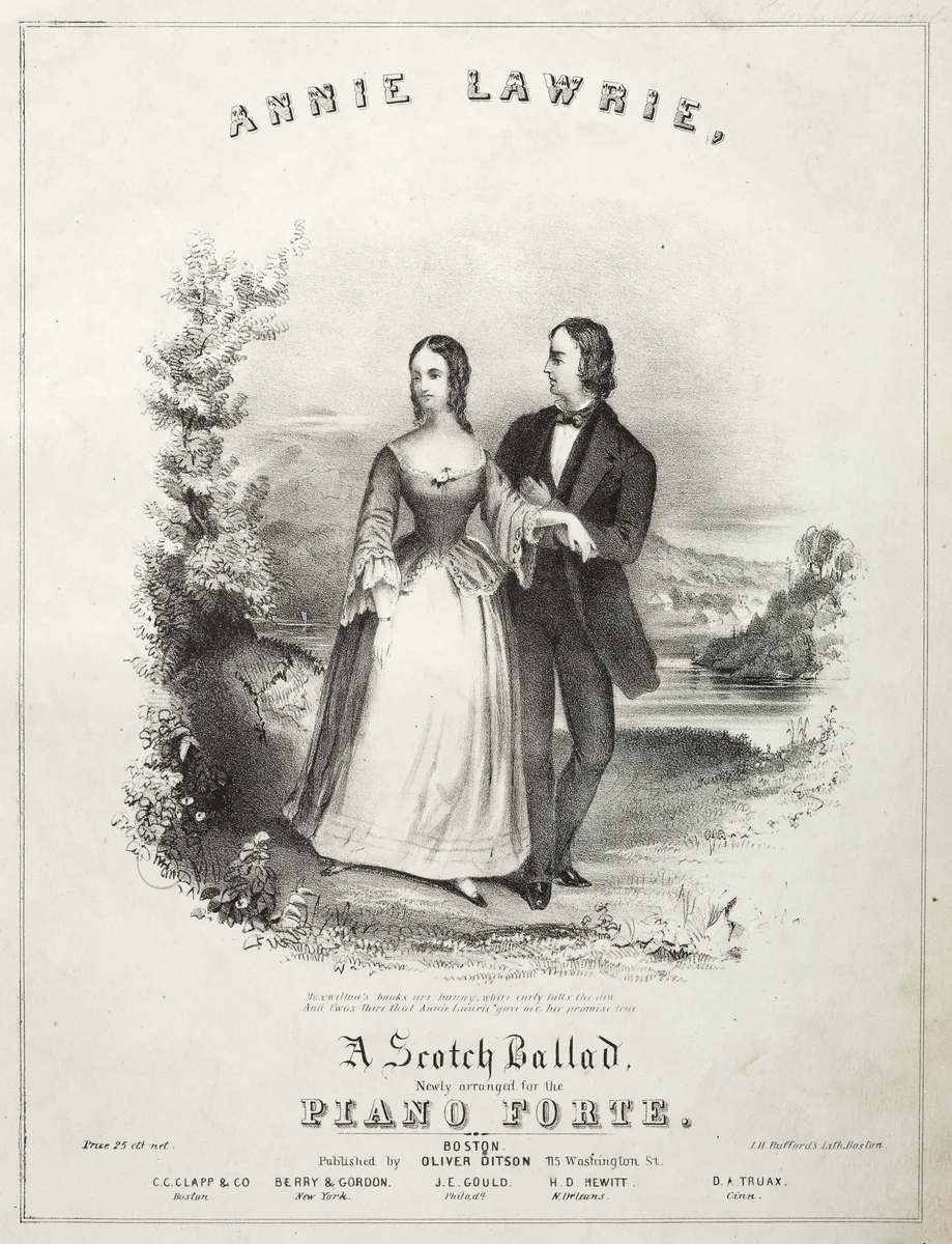 Annie Laurie - Sheet Music Cover by Winslow Homer, print, 1855-1860