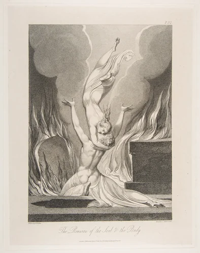 The Reunion of the Soul & the Body, from "The Grave," a Poem by Robert Blair by William Blake, print, 1813
