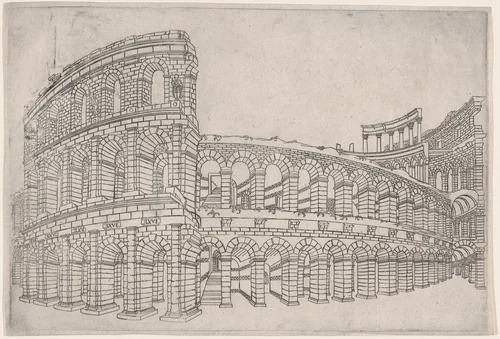 Colosseum by Jacques Androuet du Cerceau, print, 1540-1550