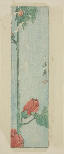 Envelope with hibiscus by Utagawa Hiroshige (歌川広重), print, 1800-1858