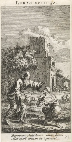 Terugkeer van de verloren zoon by anonymous, print, 1712