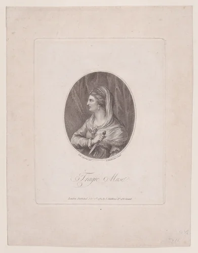 The Tragic Muse by Francesco Bartolozzi, print, 1784
