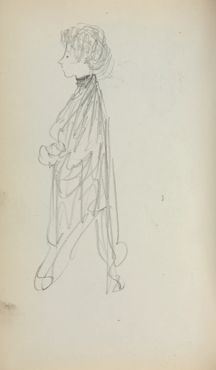 Italian Sketchbook: Standing Woman in Profile (page 51) by Maurice Prendergast, book, 1898-1899