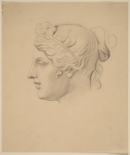 Classical Head in Profile by Horatio Greenough, drawing, 1805-1852