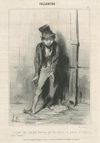Cré nom: Elles sont plus heureuses ... by Honoré Daumier, print, 1841