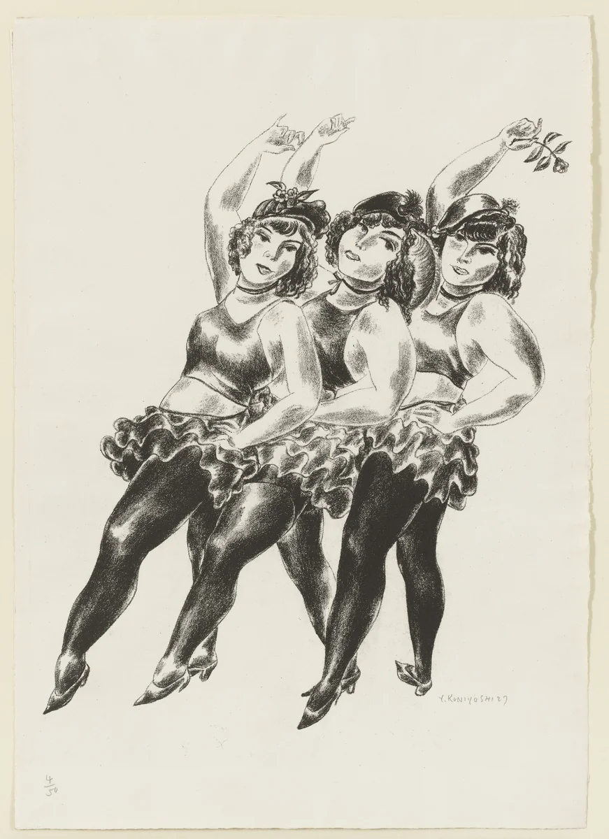Three Dancers by Yasuo Kuniyoshi, print, 1927