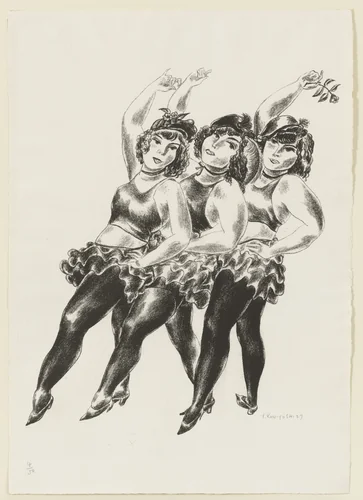 Three Dancers by Yasuo Kuniyoshi, print, 1927