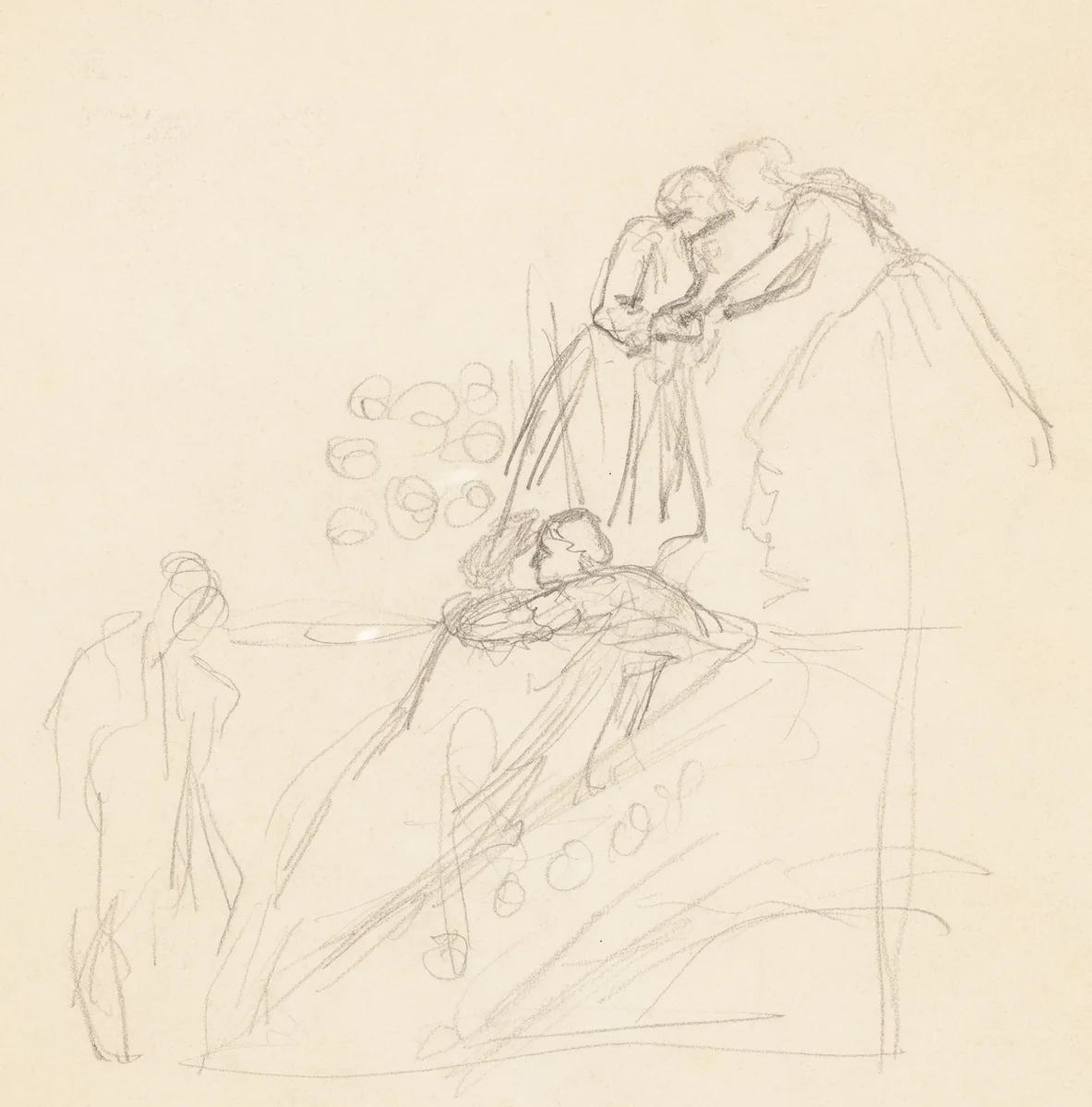 Figure Studies [verso] by Valentine Cameron Prinsep, drawing, 1838-1904