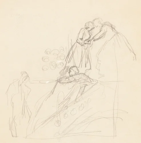 Figure Studies [verso] by Valentine Cameron Prinsep, drawing, 1838-1904
