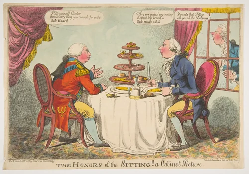 The Honors of the Sitting! A Cabinet Picture by Charles Williams, print, 1805
