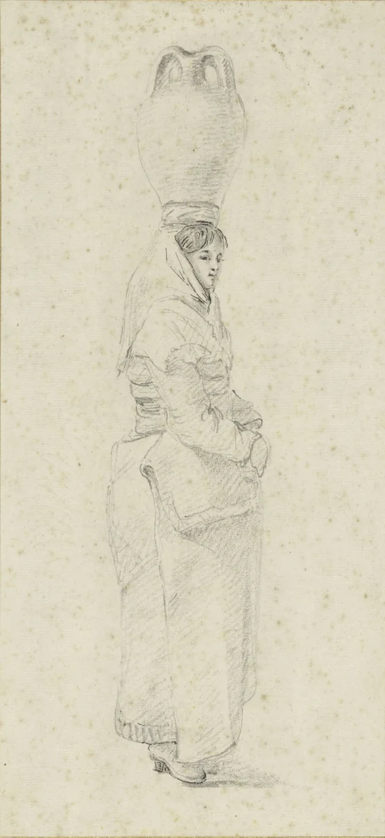 Staande (Griekse) vrouw by Dominique Vivant Denon, drawing, 1757-1825